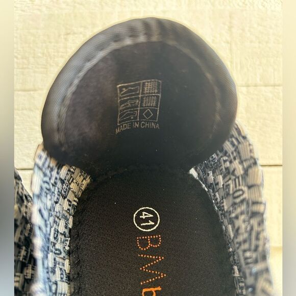 bernie mev. Lulia Newsprint Black White Woven Shoes wedge size 41 - Picture 9 of 11